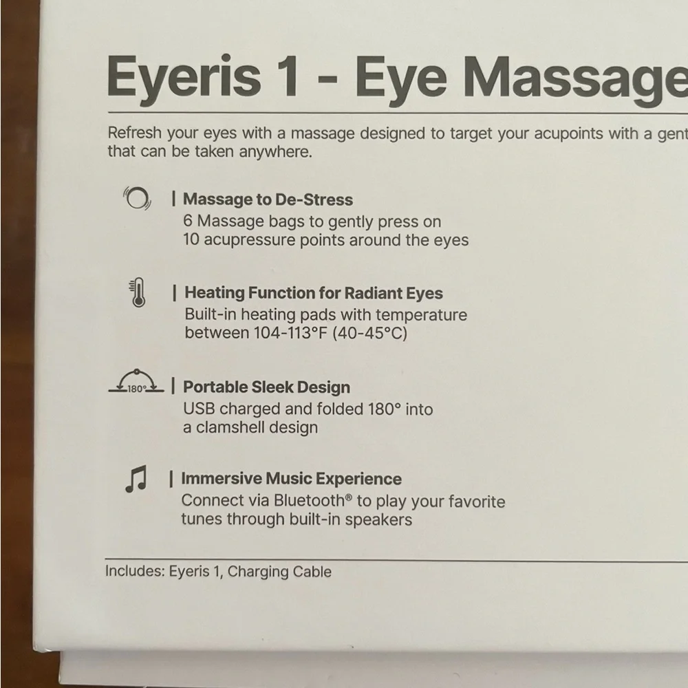RENPHO Eyeris 1 Gray Eye Massager with Heat and Bluetooth